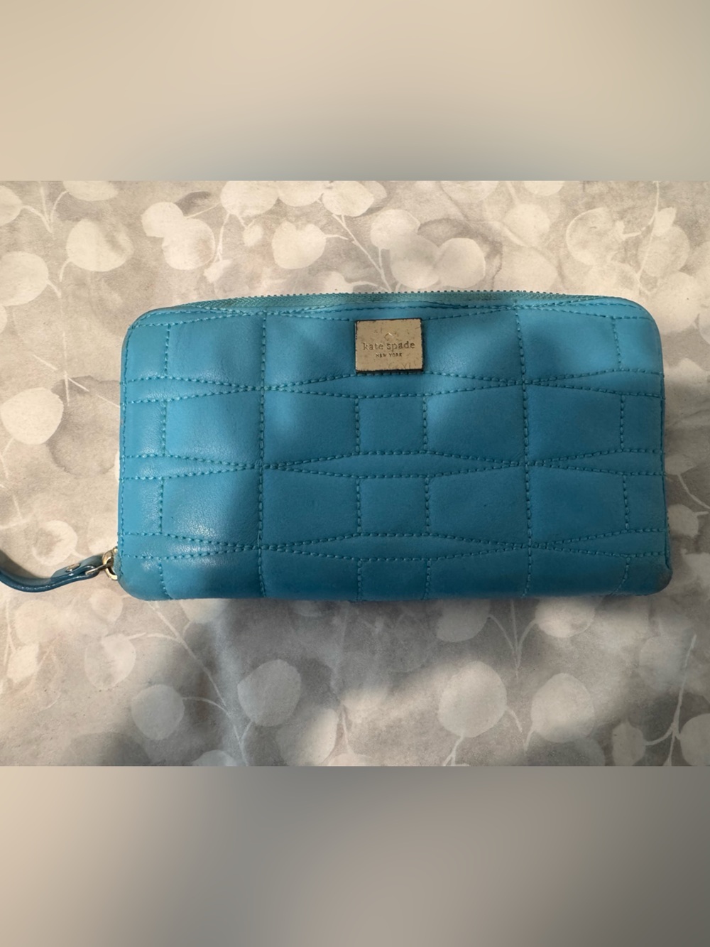 kate spade turquoise quilted wallet